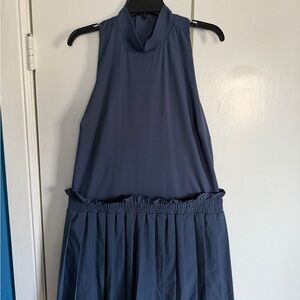 Elegant Blue Sleeveless Dress